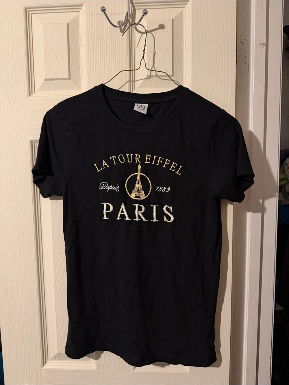 #362 Paris La Tour Eiffel Graphic Tee - Black with Gold Print